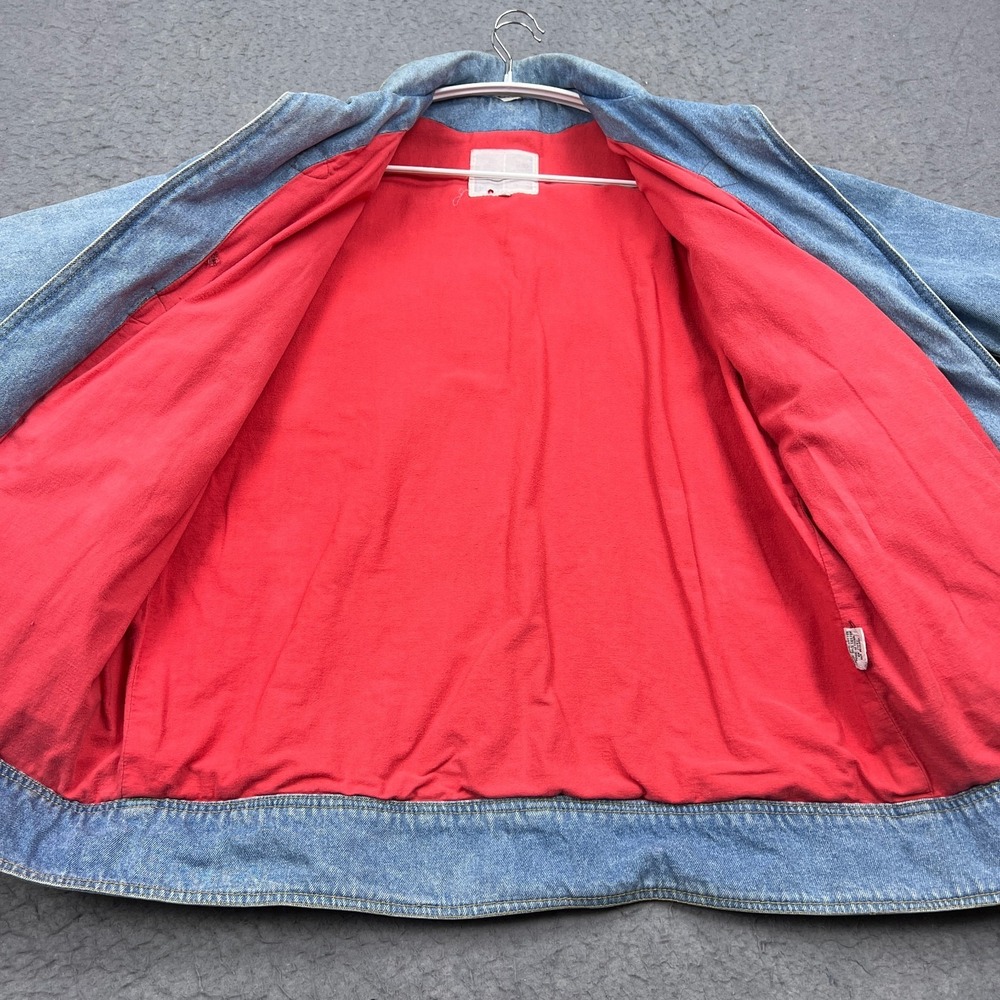 Vintage Denim Jacket Women's Small Blue Toggle Clasp Closure Retro Lined Coat‎ - Picture 6 of 14